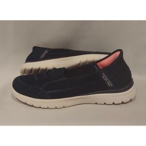 Skechers Womens Navy On-The-Go Flex Top-Notch Slip-Ins Sneakers Shoes Size 8